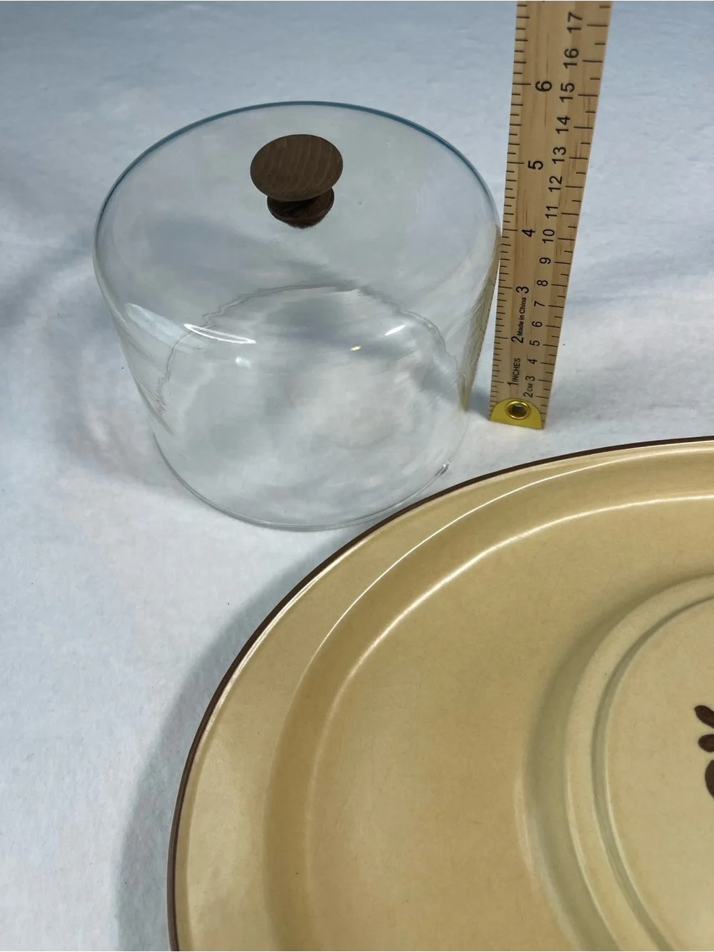 VINTAGE PFALTZGRAFF USA CHEESE ’N CRACKER TRAY #803 WITH ORIGINAL GLASS DOME